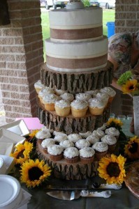 log cupcake stand