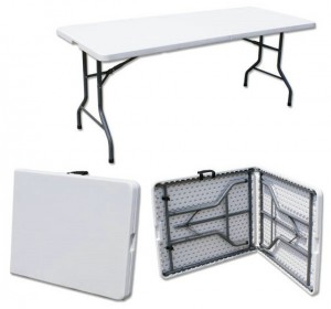 6' half folding table