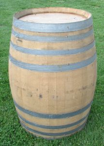 Real Re-purposed wine barrels! Ask about our barn wood table/bar top!