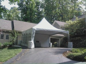 Frame tent driveway