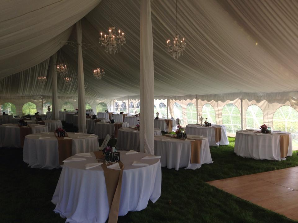 Lined Chandelier Tent Wedding